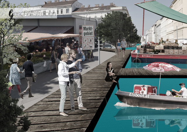 Charmante Idee: Wenn aus der Gerhardusgasse ein Kanal wird, könnten schwimmende Händler das Angebot am Hannovermarkt ergänzen.