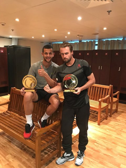 2017 noch ungeschlagen: Pavic und Marach (r.) jubeln in Doha ...