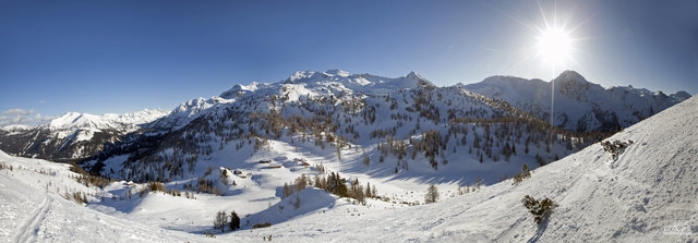 Winterpanorama obere Pleißlingalm