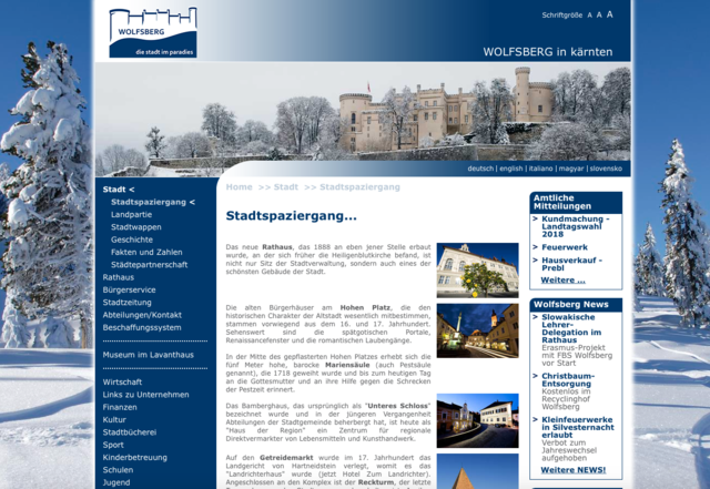 Transparency International hat die Homepages von 50 Städten hinsichtlich Transparenz bewertet. Wolfsberg kam nur auf 5,75 von 100 Gesamtpunkten