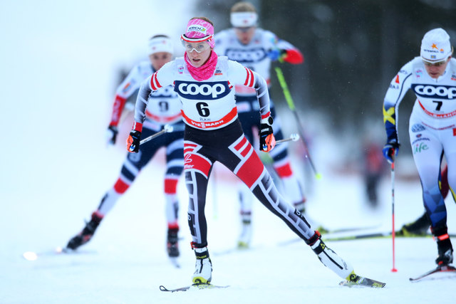 Langläuferin Teresa Stadlober (vorne) freut sich auf den "Heimweltcup" in Seefeld.