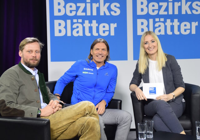 Natur als Bewegungsraum: In einer lebhaften Diskussion kam es in der Talksendung "Bezirksblätter nachgefragt" zu einer Annäherung zwischen Jäger und Outdoorsportler. Im Bild Max Mayr-Melnhof und Michael Mayrhofer mit Moderatorin Angelika Pehab. | Foto: RTS