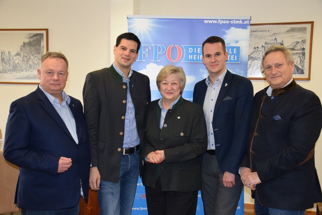 Setzen sich für die Region: Christian Cramer, Hannes Amesbauer, Helga Kügerl, Stefan Hermann und Josef Riemer.