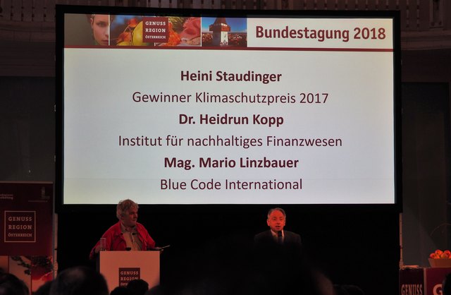 Heini Staudinger mit Ronald Barazon als Moderator