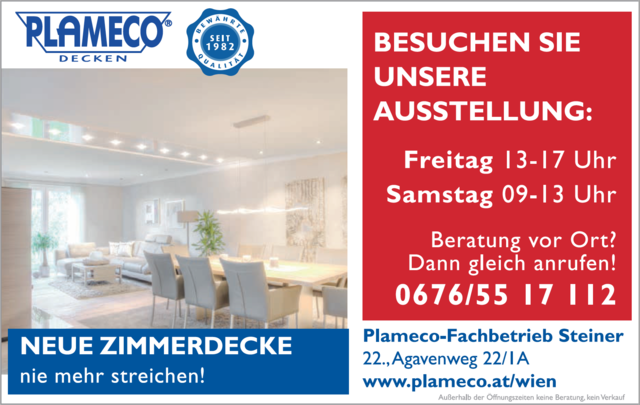 http://www.plameco.at/wien - Decken- und Lichtberatungstage bei PLAMECO Wien