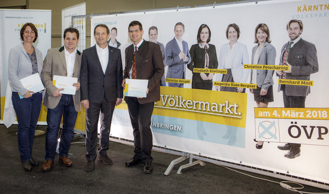 (c) 2018 - Politik, Landtagswahl 2018, ÖVP, Präsentation Wahlprogramm.- Bild zeigt: Spitzenkandidat Christian Benger und Kandidaten.