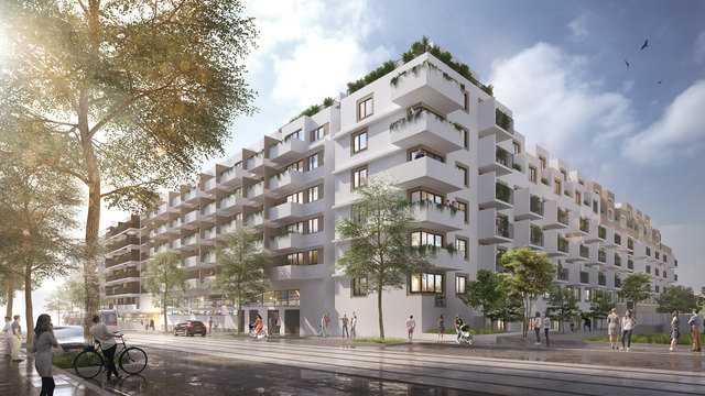 Viel Grün soll der neue Wohnbau in der Geiselbergstraße 26–32 haben.