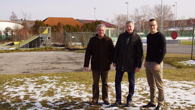 Bgm. Alois Wegleitner, Albert Komposch und Maximilian Köllner bei der Besichtigung.