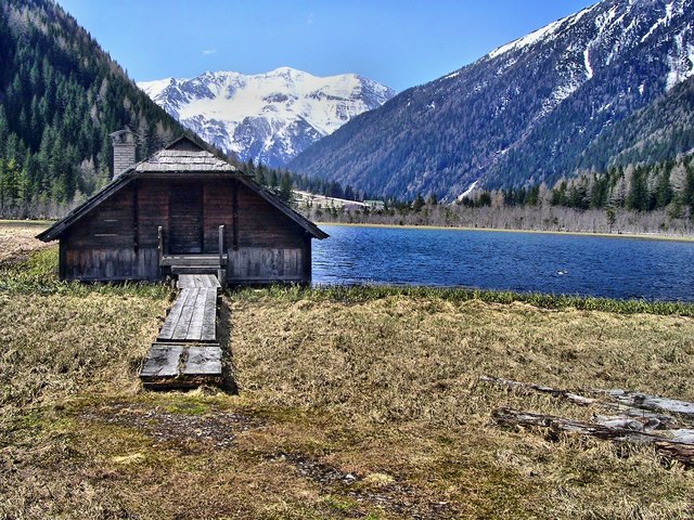 Der Stappitzer See, idyllisch mit Hütte | Foto: Günter Klaus