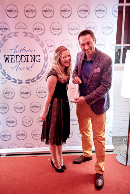 Die beiden Gewinner des Austrian Wedding Award, Marie und Michael Bösendorfer.