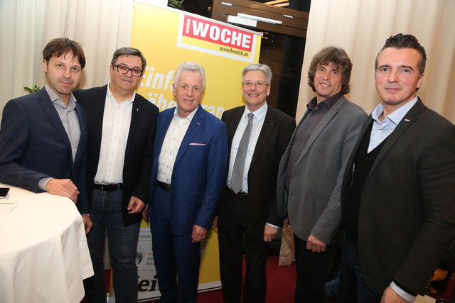 Wahlkreis-Spitzen stellten sich WOCHE-Diskussion: Markus Unterdorfer-Morgenstern, Klaus-Jürgen Jandl, Herbert Gaggl, Peter Kaiser, Michael Johann und Gernot Darmann (v. l.) | Foto: Wajand