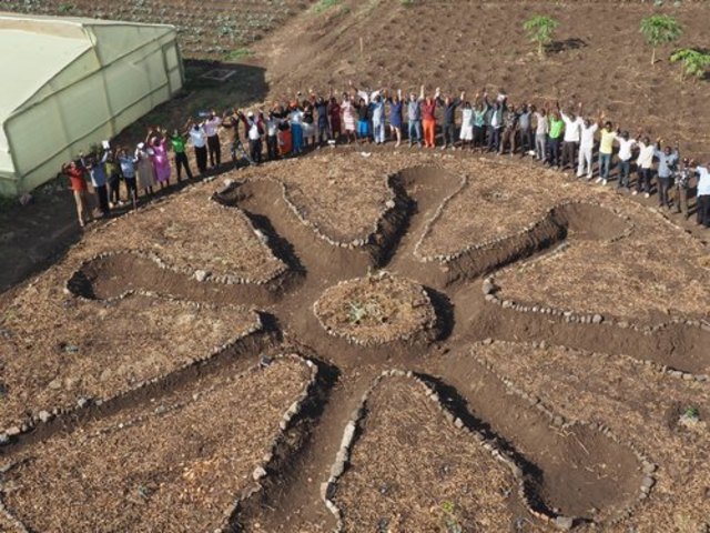 Mandala Garten mit Mischkultur bepflanzt