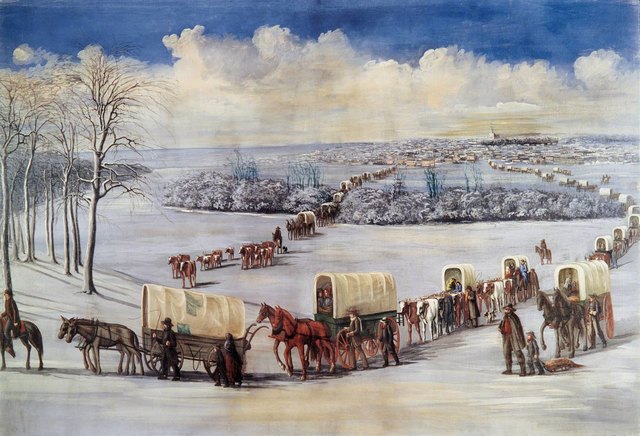 Februar 1846 - Auszug aus Nauvoo über den gefrorenen Mississippi