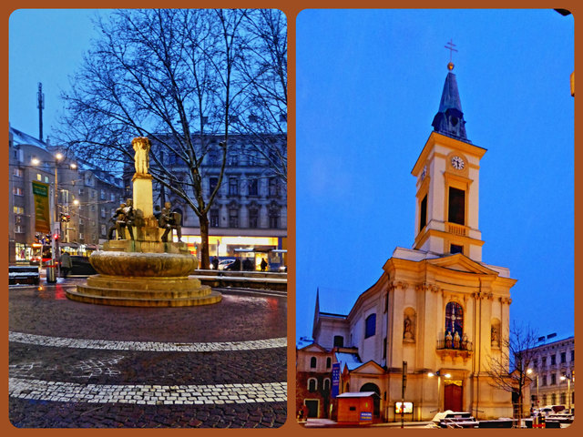 Alszauberbrunnen und Bartholomäus (= Kalverienberg)-Kirche bieten auch im Winter einen schönen Anblick