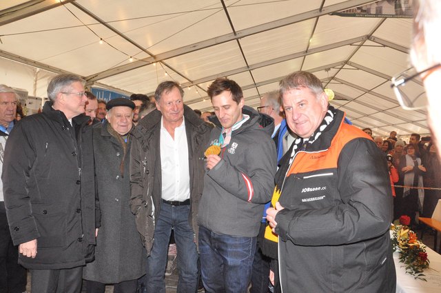 Posierten fleißig für die Kamera: Kaiser, Klammer und Mayer