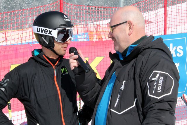 Weltmeister und Olympiasieger  im Mannschaftsbewerb der Nordischen Kombination Mario Stecher im Gespräch mit Klaus Loukota