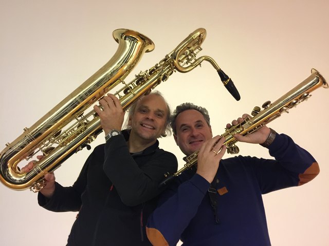 Die beiden Saxophon-Virtuosen bringen die Kunsthalle Aigen-Schlägl zum Beben. | Foto: Foto: Art-Gerecht