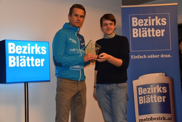 Amstetten: "Sportler des Jahres" Christian Bruckner und Redaktionsleiter Thomas Leitsberger | Foto: BB/Hairer