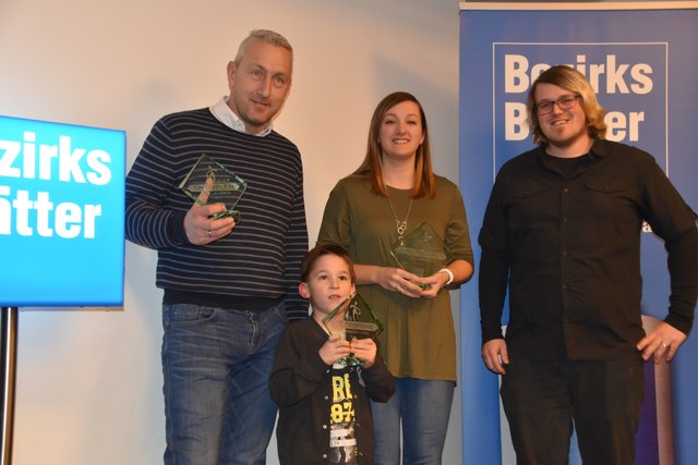 Melk: "Sportler des Jahres" Kevin Wallner, "Sportstar von morgen" Emilian Aigner, "Sportlerin des Jahres" Sarah Gutlederer und Daniel Butter, Redaktionsleiter Melk | Foto: BB/Hairer