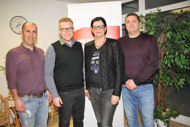 Kalsdorfs neuer SPÖ-Ortsparteivorstand setzt sich aus Patrick Trummer, Andreas Rauch, Almuth Huderz-Thümel und Edmund Tschaussnig zusammen