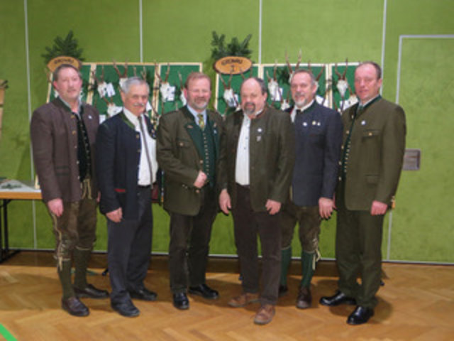 Foto von links nach rechts: Günter Grubner, Bgm. Anton Gonaus, Hannes Schiesser, Erich Fleischhacker, Kurt Zagler, Peter Daxböck