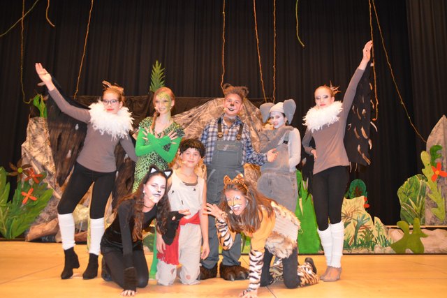Die Jungschauspieler vom Wimmer Gymnasium zeigten ihr Talent beim Musical "Das Dschungelbuch".