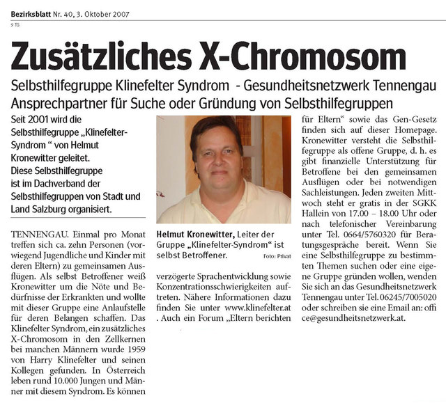 10 Jahre Rare Disease Salzburg & 25 Jahre Klinefelter Syndrom