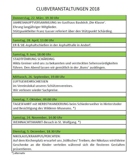 Jahresprogramm