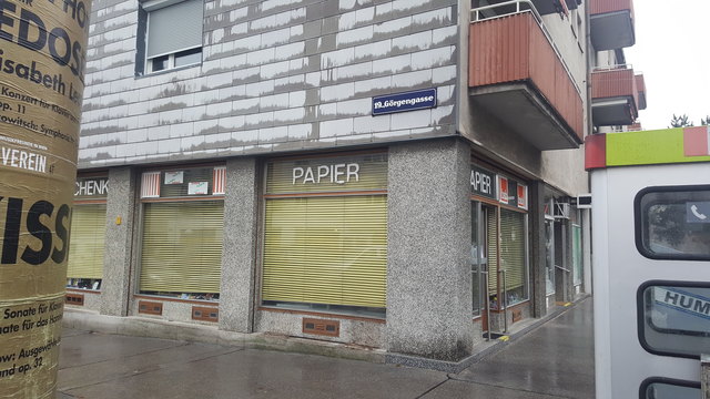 Nahversorger im Grätzel sperrte zu: Das Papiergeschäft in der Görgengasse Ecke Weinberggasse war im 19ten sehr beliebt.