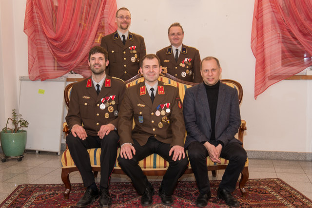 v.l.: Kdt. Stv. Daniel Oberlininger, Schriftführer Stefan Palmanshofer, Kdt. Oliver Preineßl, Kassenführer Ing. Franz Wimmer, Bgm. Dr. Christian Kolarik,