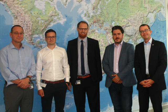 Markus Rentzsch (Deputy Area Manager ILF), David Kronawettleitner (FH Oberösterreich), Tobias J. Baier (Project Manager ILF), Dragos Comanescu (Area Manager ILF), Stefan Beck (Managing Director ILF)