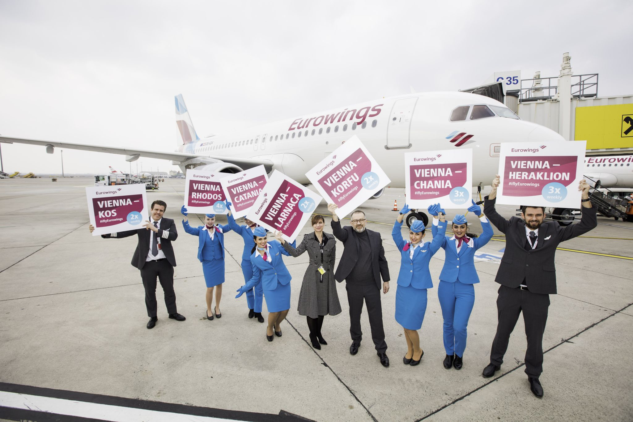 Eurowings: Ferienziele und mit A340 nach Düsseldorf - Schwechat