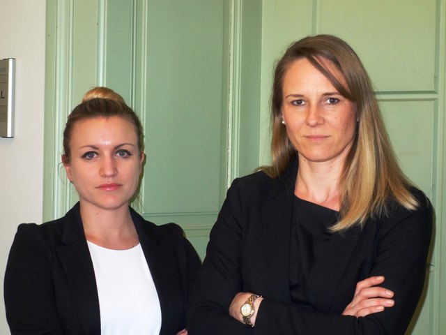 Verteidigerinnen Andrea Schmidt und Valentina Murr. | Foto: Probst