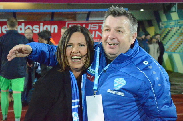 Bei Präsi und Präsidentin sind die Blicke Richtung Bundesliga gerichtet. | Foto: KK