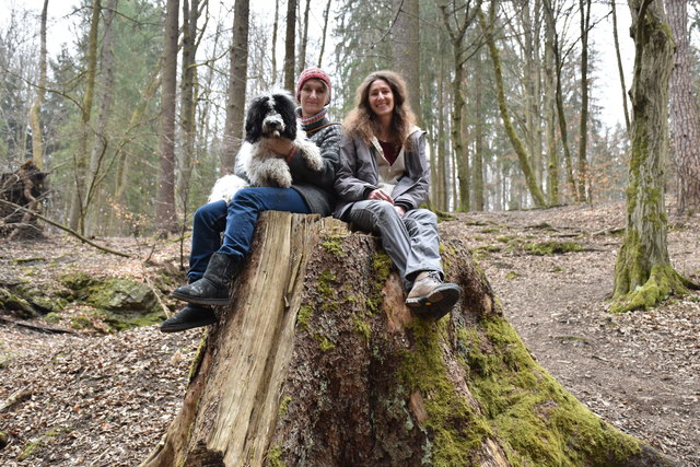 Gisela Schwarz und Hillary Plasch mit "Joschi" (v. rechts) laden Kids zum Spaßhaben, Lernen und Erholen in den Kreuzbergl-Wald | Foto: Polzer
