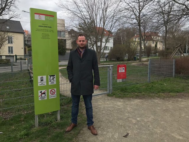 FPÖ-Klubobmann Klemens Resch im Anna-Ehm-Park. | Foto: FPÖ Döbling