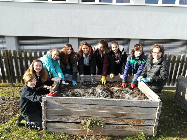 Die Schülerinnen und Schüler der NMS St. Michael sind stolz auf die Entwicklung des Schulgartens. | Foto: NMS St. Michael