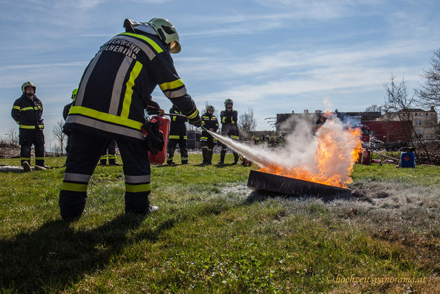 Handhabung des Feuerlöschers