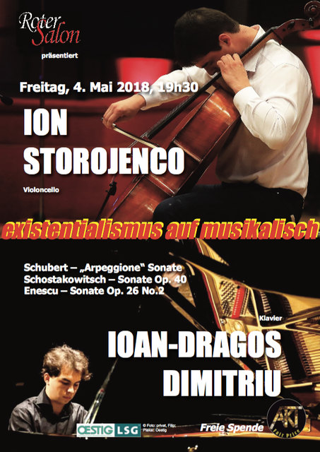 Setzen sich mit dem, was sie spielen wirklich auseinander: Storojenco und Dimitriu © Fotos: privat, Filip, Plakat OESTIG