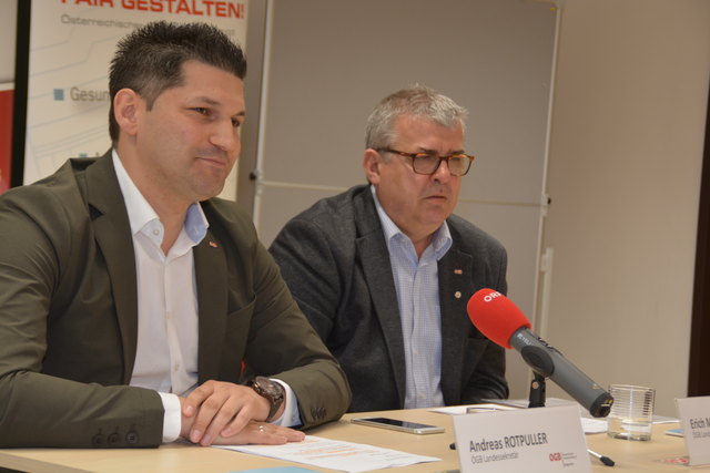 Der ÖGB Burgenland zieht Bilanz: Landessekretär Andreas Rotpuller und Landesvorsitzender Erich Maursics