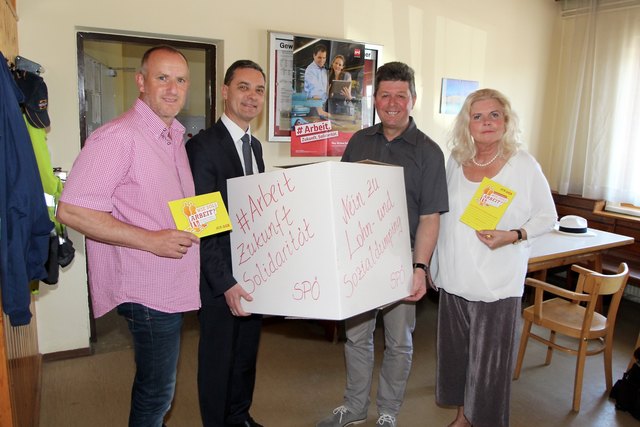 #Arbeit.Zukunft.Solidarität: Martin Lebenbauer, Wolfgang Dolesch, Brigitte Bierbauer-Hartinger und Hans Hammer (v.l.).