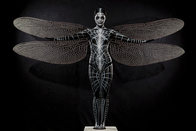 Sonja Plöchl, die Schwester von Lukas Plöchl, mit einem Bodypainting zum Thema von einer der besten österreichischen Bodypainting-Artistinnen Nadja Hluchovsky | Foto: Michael Wittig