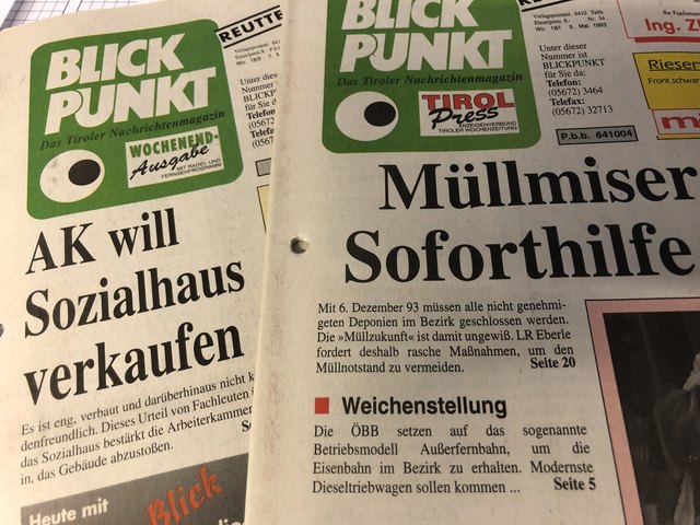 Das waren die Titelseiten der Blickpunkt-Ausgaben, die vor 25 Jahren im Bezirk erschienen sind.