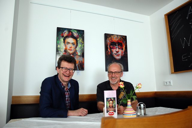 Wirt Gerhard Marin und Künstler Walter Valentin