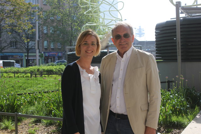 Bezirksvorsteher Leopold Plasch (SPÖ) und seine Stellvertreterin Lea Halbwidl (SPÖ)