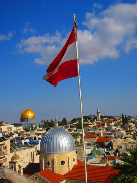 Vom Österr. Hospiz hat man einen herrlichen Blick auf die Altstadt Jerusalems.