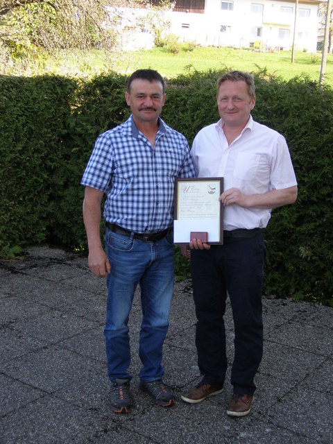 Otto Wurm mit Bürgermeister Markus Steininger.