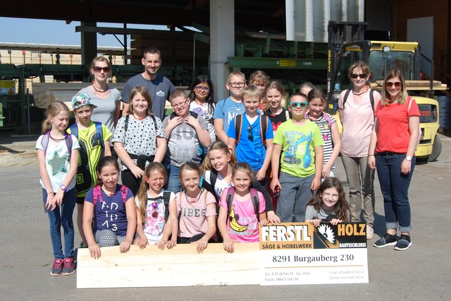 Die Firma Ferstl Holz besuchten Schüler der Volksschule Burgauberg. | Foto: WK