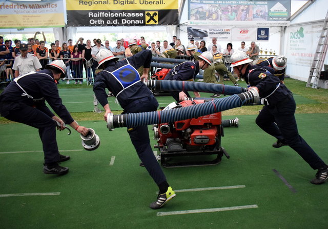 Bewerbsgruppe „Eckartsau I“ im Finale, unmittelbar vor dem verdienten Sieg.