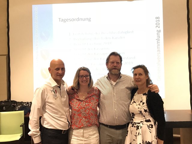 Gildenkanzler Johannes Brandstädter, Kassierin Barbara Hardt-Stremayr, Vizekanzler Mario Zernatto und Schriftführerin Heidi Reiner (v. li.)